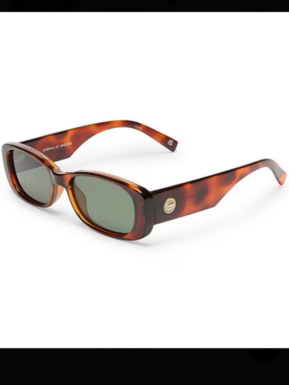 Le Specs Unreal Retro Tortoiseshell Rectangle Sunglasses